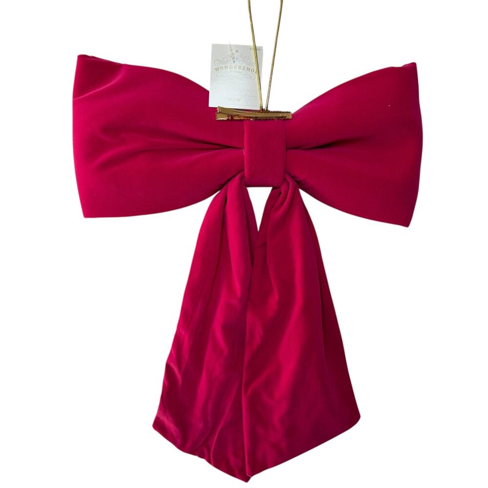 Wondershop Fuchsia Pink Velvet Holiday Bow Large Decorative Christmas Door/Wall
